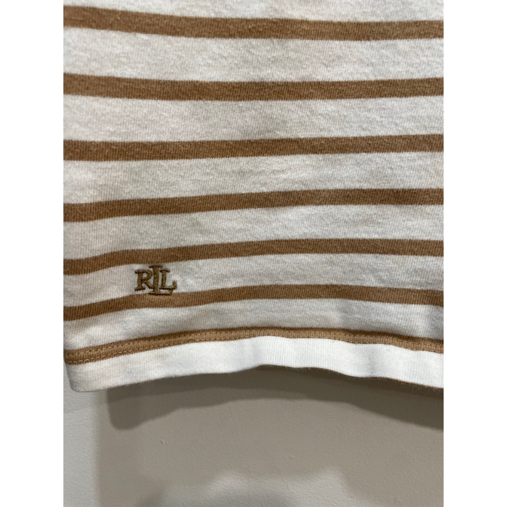 LAUREN Ralph Lauren Striped Short Sleeve Baby Tee M Cotton Y2K Preppy Grunge - Picture 2 of 9
